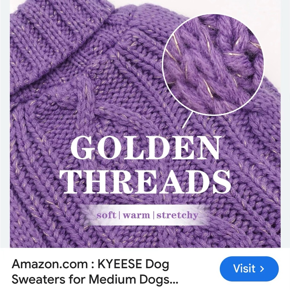 Kyeese wear dog sweater for medium dog